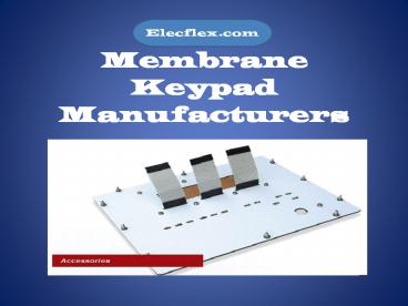 Membrane keypad Manufacturer