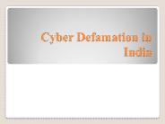 cyber defamation in india