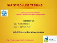 SAP SCM ONLINE TRAINING IN GARMANY