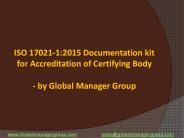 ISO 17021-1:2015 Documentation Kit by Global Manager Group