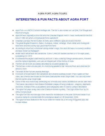Interesting & Fun Facts about Agra Fort