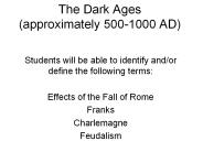 The Dark Ages (approximately 500-1000 AD)
