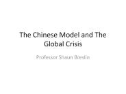 The Chinese Model and The Global Crisis