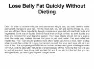 Lose Belly Fat Quickly Without Dieting