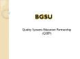 Quality Systems Education Partnership (QSEP) PowerPoint PPT Presentation