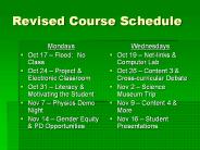 Revised Course Schedule