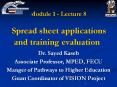 Module 1 - Lecture 8  Spread sheet applications and training evaluation PowerPoint PPT Presentation