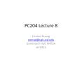 PC204 Lecture 8 PowerPoint PPT Presentation