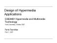 Design of Hypermedia Applications PowerPoint PPT Presentation