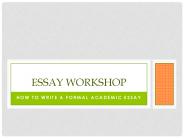 How to write a formal academic essay