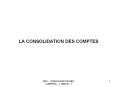 LA CONSOLIDATION DES COMPTES PowerPoint PPT Presentation