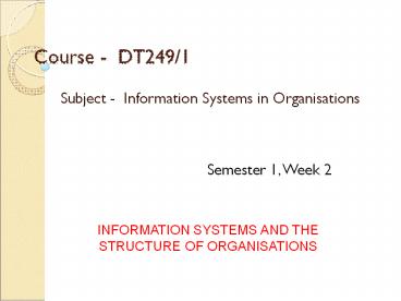 Course - DT249/1