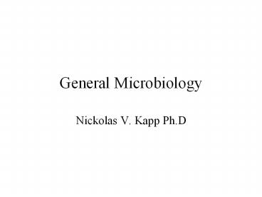 General Microbiology
