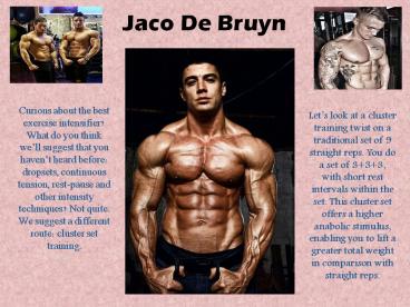 Cluster Workout - Jaco De Bruyn