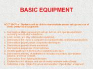 BASIC EQUIPMENT