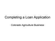 Completing a Loan Application
