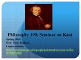 Philosophy 190: Seminar on Kant PowerPoint PPT Presentation