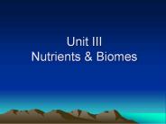Unit III Nutrients