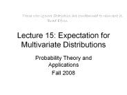 Lecture 15: Expectation for Multivariate Distributions