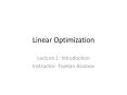 Linear Optimization PowerPoint PPT Presentation