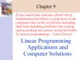 If one would take statistics about which mathematical problem is using most of the computer time in the world (not including data base handling problems like sorting and searching) the answer would probably be linear programming. PowerPoint PPT Presentation