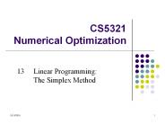 CS5321 Numerical Optimization