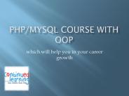 PHP/MySQL Course with OOP