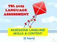 TSL 3123 LANGUAGE ASSESSMENT PowerPoint PPT Presentation