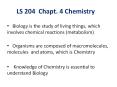 LS 204 Chapt. 4 Chemistry PowerPoint PPT Presentation