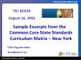 Sample Excerpts from the Common Core State Standards Curriculum Matrix  PowerPoint PPT Presentation