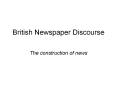 British Newspaper Discourse PowerPoint PPT Presentation