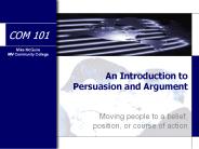 An Introduction to Persuasion and Argument