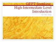 GEPT Speaking: High-Intermediate Level Introduction