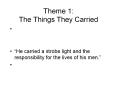 Theme 1: The Things They Carried PowerPoint PPT Presentation