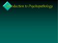 Introduction to Psychopathology PowerPoint PPT Presentation