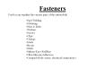 Fasteners PowerPoint PPT Presentation