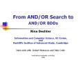 From AND/OR Search to AND/OR BDDs PowerPoint PPT Presentation