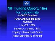 NIH Funding Opportunities for Economists