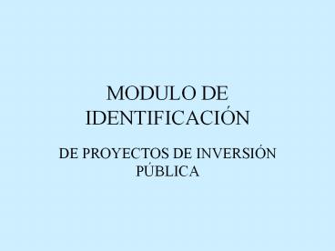 MODULO DE IDENTIFICACI
