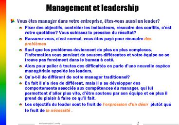 Management et leadership
