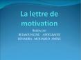 La lettre de motivation PowerPoint PPT Presentation