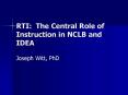 RTI: The Central Role of Instruction in NCLB and IDEA PowerPoint PPT Presentation