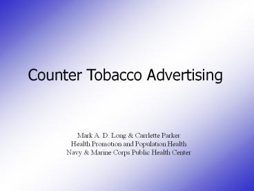 Counter Tobacco Advertising