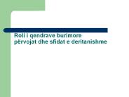 Roli i qendrave burimore p