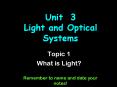 Unit 3 Light and Optical Systems PowerPoint PPT Presentation