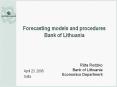 Forecasting models and procedures Bank of Lithuania PowerPoint PPT Presentation