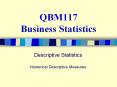 QBM117 Business Statistics PowerPoint PPT Presentation
