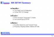 MICRF505 Summary