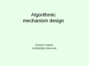 Algorithmic mechanism design