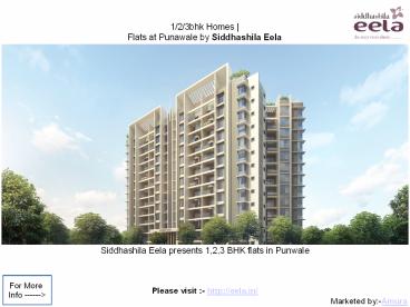 Siddhashila Eela - 1 BHK Flats in Punawale Pune